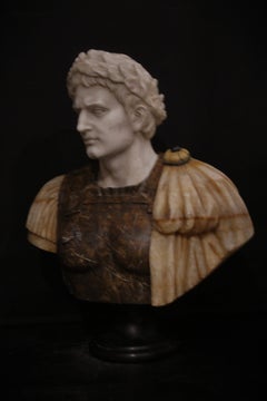 Bust of Emperor Caesar in polychrome marble
