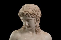Sculpture of Antinous in white marble