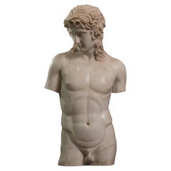 Sculpture of Antinous in white marble