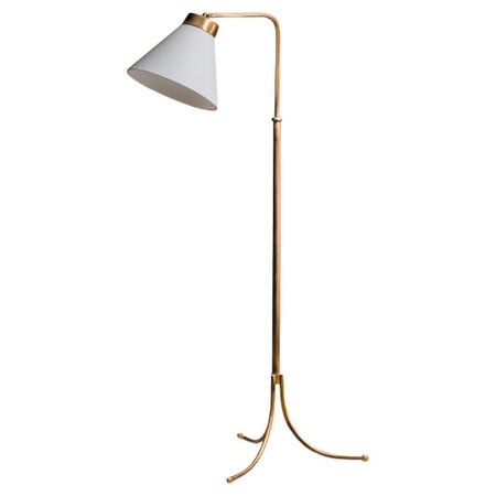 Josef Frank Adjustable Brass Floor Lamp Model 1842, Sweden, 1950s
