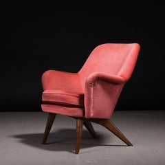 Sillón Carl Gustaf Hiort 'Pedro' en tela rojo coral, años 50