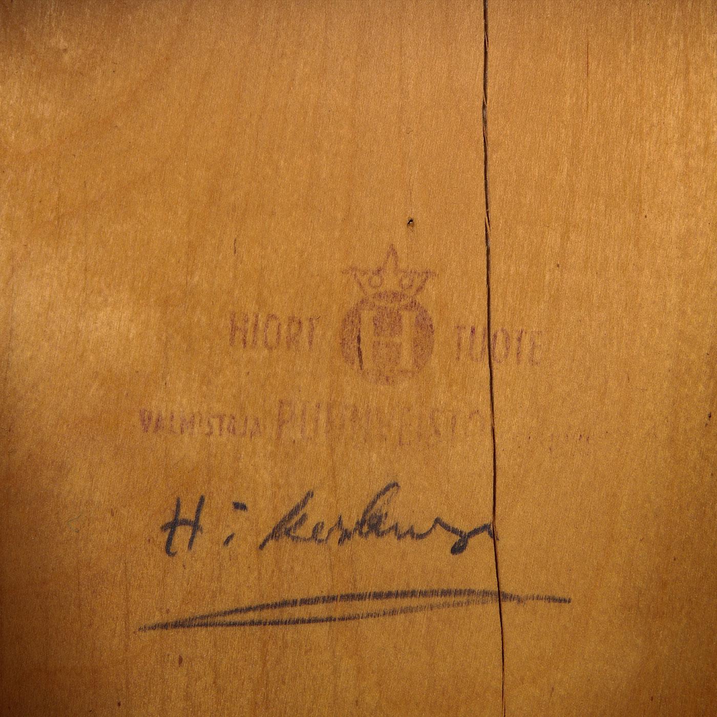 Metà XX secolo Poltrona Model Pedro di Carl Gustaf Hiort in tessuto rosso corallo, Finlandia, anni '50 in vendita