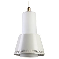 Paavo Tynell for Idman “K2-15” Pendant Lamp in Steel and Opal Glass, 1950s