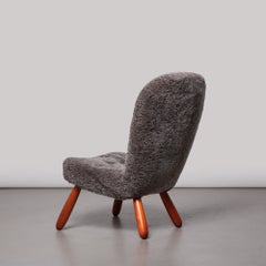 Arnold Madsen ‘Clam’ Chair in Sheepskin, 1940s
