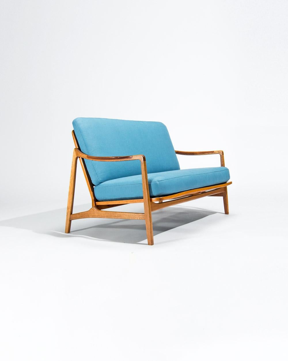 1950er Sofa 2 Sitzer von Tove und Edvard Kindt-Larsen Dänisches Mid Century Design im Angebot 6