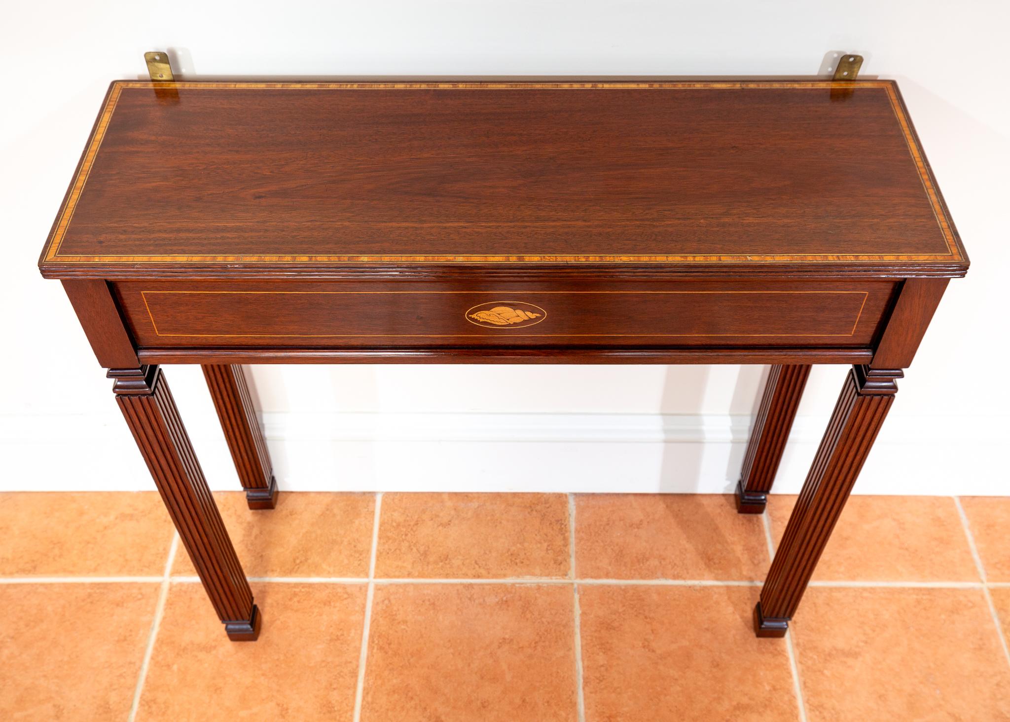 Fine Antique Glazed Cabinet and Console Table Inlaid Mahogany Astragal Edwardian For Sale 8