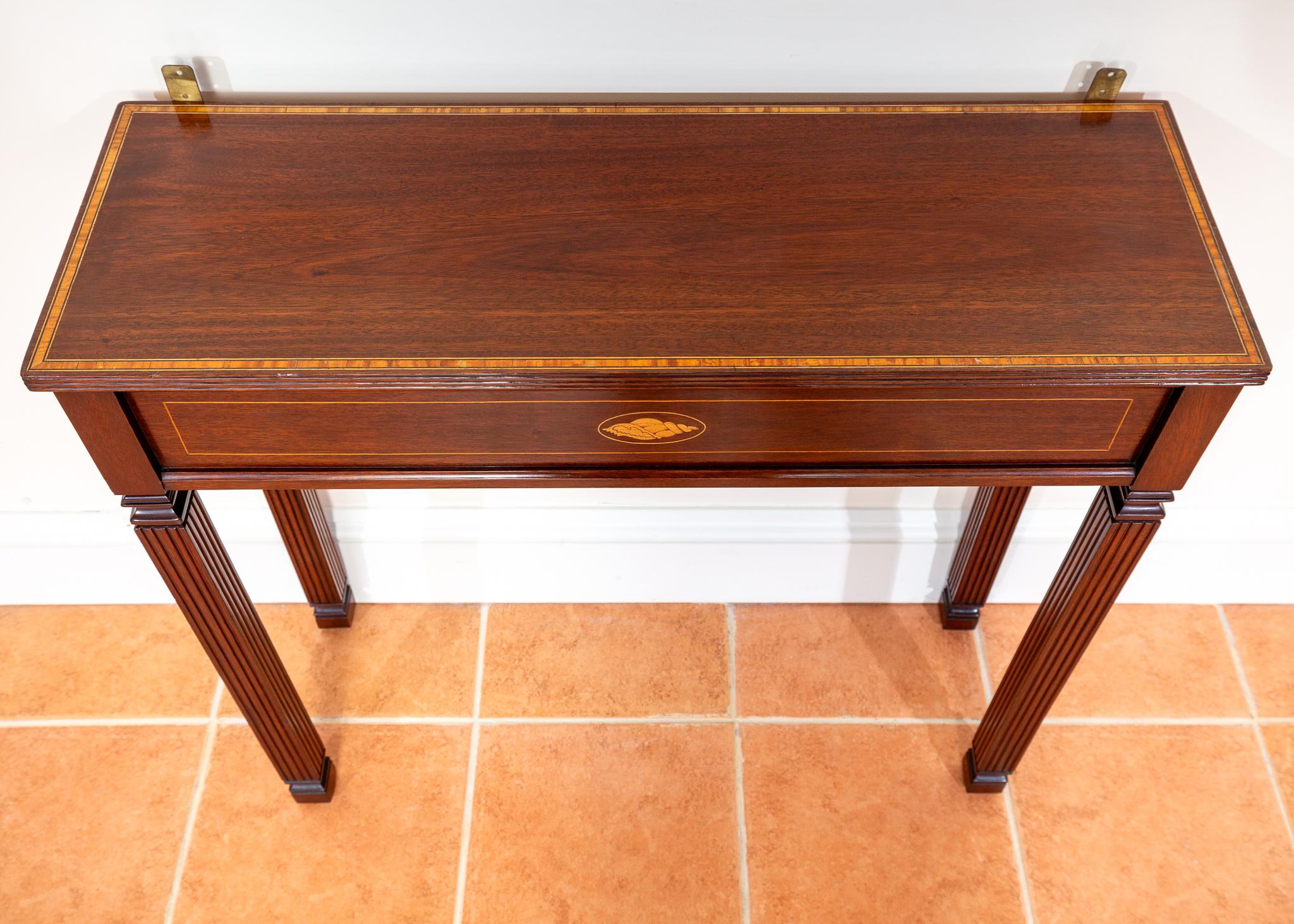 Fine Antique Glazed Cabinet and Console Table Inlaid Mahogany Astragal Edwardian For Sale 13