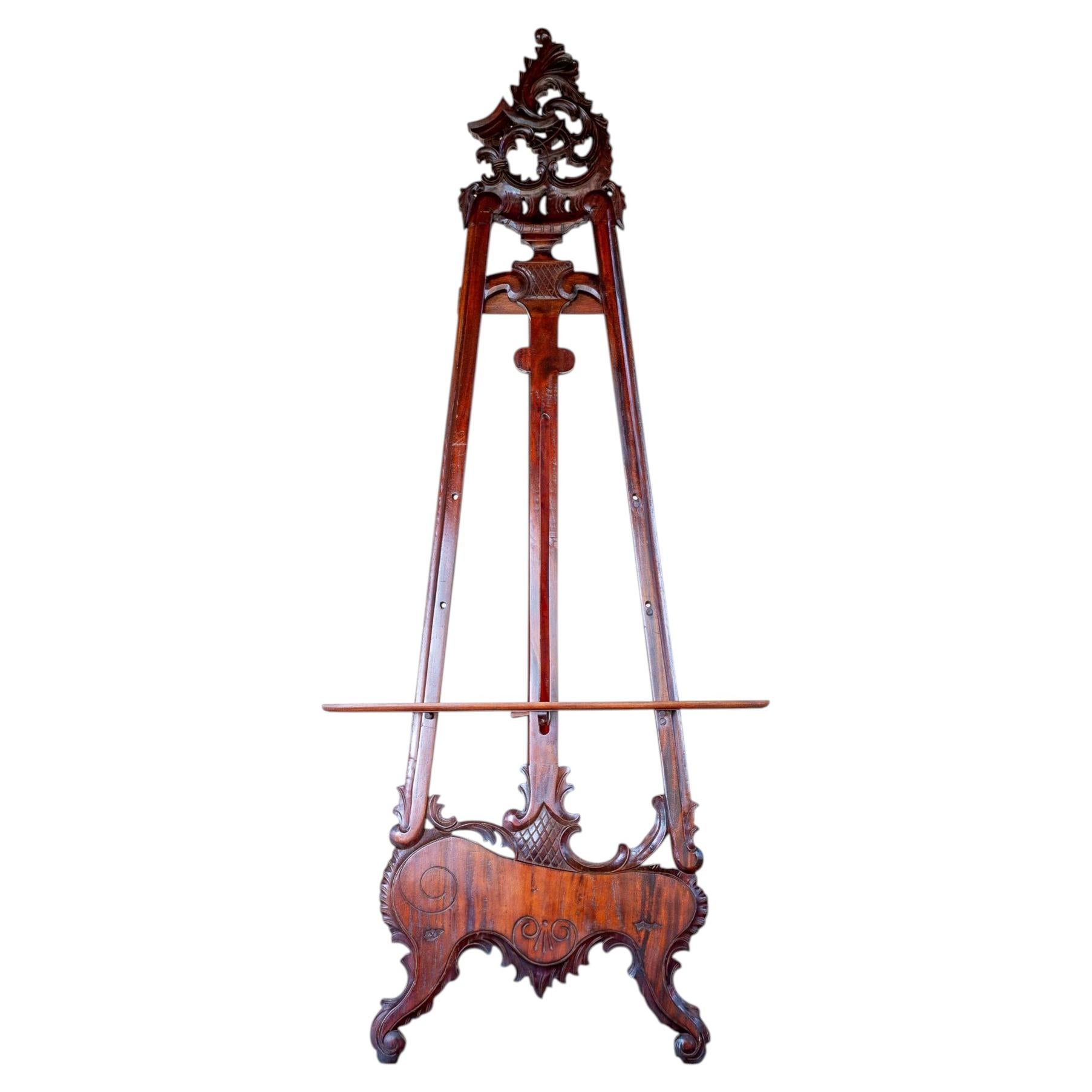 Mahogany Rococo Easel XL Floor Standing Picture Stand Event Seating Plan Baroque