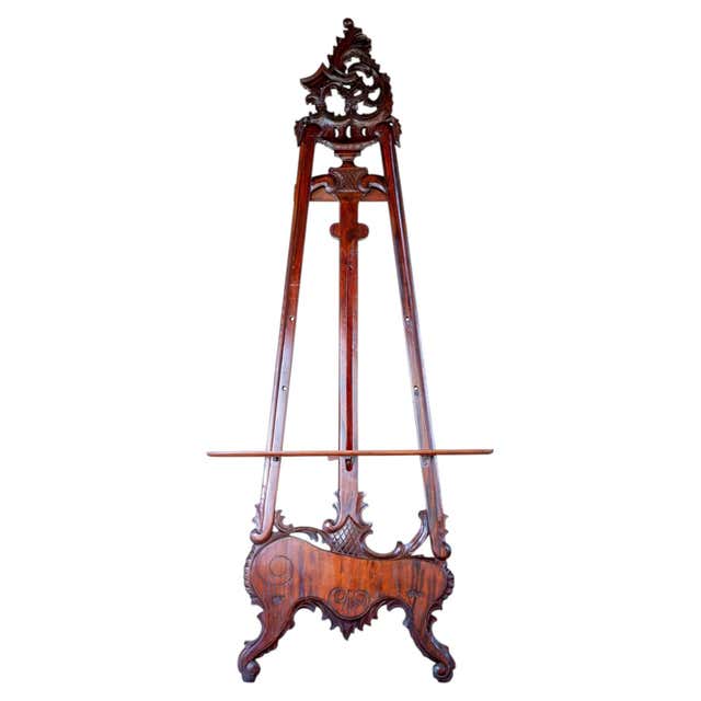 European Rococo Chair Antique Rococo Revival Walnut Chevalet Artists Easel 19th Century For ...