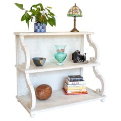 French Waterfall Shelving Unit Bookcase Display Media Stand 20C Regency Console