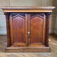 William IV Oak Gothic Revival Side Cabinet, C.1830