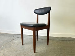 Set of Four Schreiber Dining Chairs Black Leatherette Floating Backrest 1960s-70