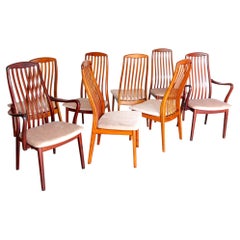 8er-Set dänische Esszimmerstühle aus Teak- und Palisanderholz von Preben Schou Andersen, Skandi-Stil, 1970er Jahre