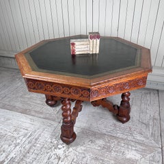 Fine Victorian Gothic Revival Octagonal Oak Library Centre Table – W. Williamson