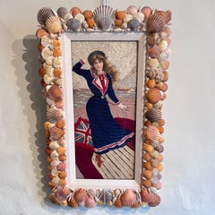 Late Victorian Or Edwardian Woolwork ‘Woolie’ With Sailor Girl