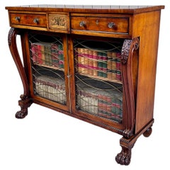 Regency Mahogany, Ebony & Brass Inlaid Chiffonier Bookcase, C. 1820/30