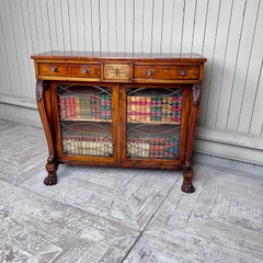 Regency Mahogany, Ebony & Brass Inlaid Chiffonier Bookcase, C. 1820/30