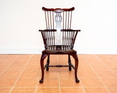 Fine Antique Windsor Chair Georgian Revival Comb Mahogany Armchair Country House
