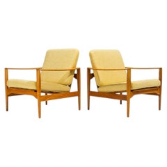 Fauteuils de salon danois du milieu du siècle en chêne, par Niels Koefoed, années 1950