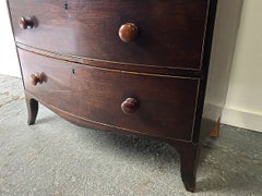 Antique Mahogany Bow Front Chest of 3 Drawers Georgian c1800-1830