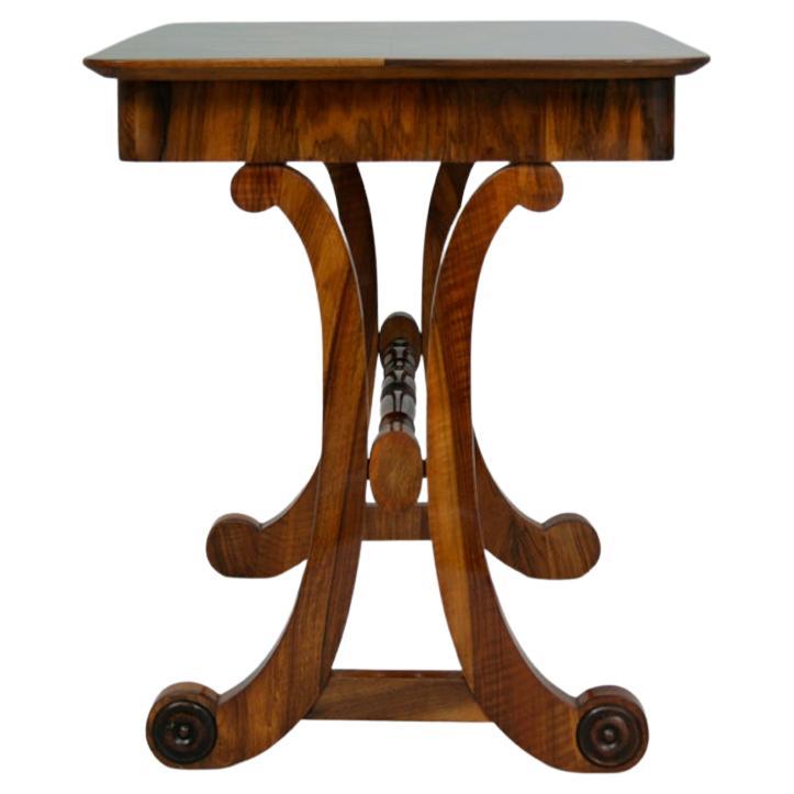 Hello,
This exceptional, early Biedermeier writing table was made in Vienna circa 1825.

Viennese Biedermeier is distinguished by their sophisticated proportions, rare and refined design and excellent craftsmanship and continue to have a great