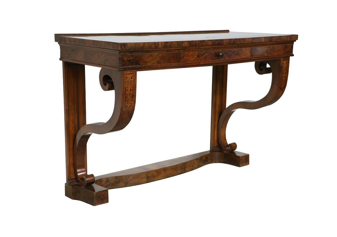 Marquetry 19th Century Fine Biedermeier Walnut Console. Vienna, c. 1825. For Sale