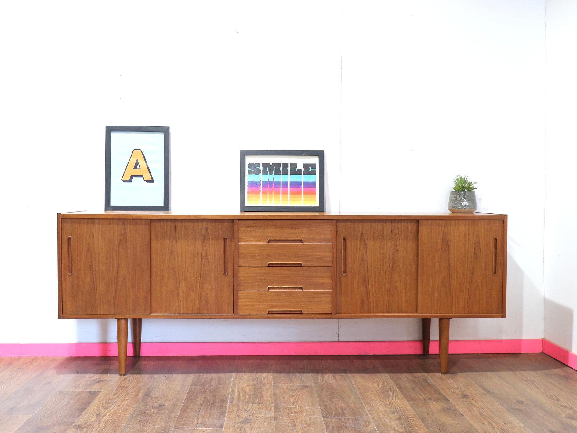 Mid-Century Modern Mid Century Modern Vintage Teak Credenza Sideboard by Nils Jonsson Scandinavian For Sale