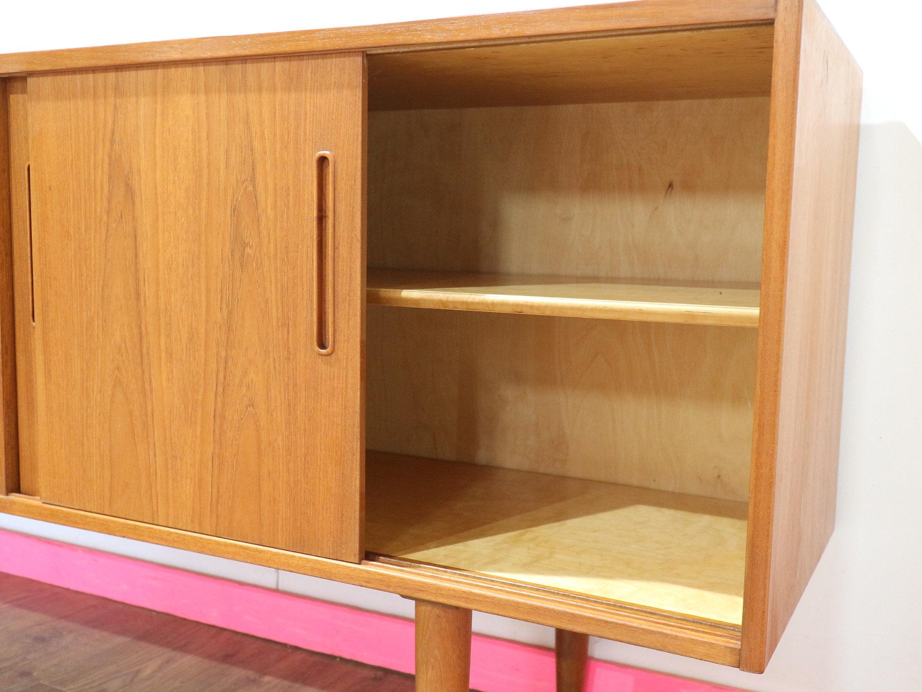 Mid Century Modern Vintage Teak Credenza Sideboard by Nils Jonsson Scandinavian For Sale 6