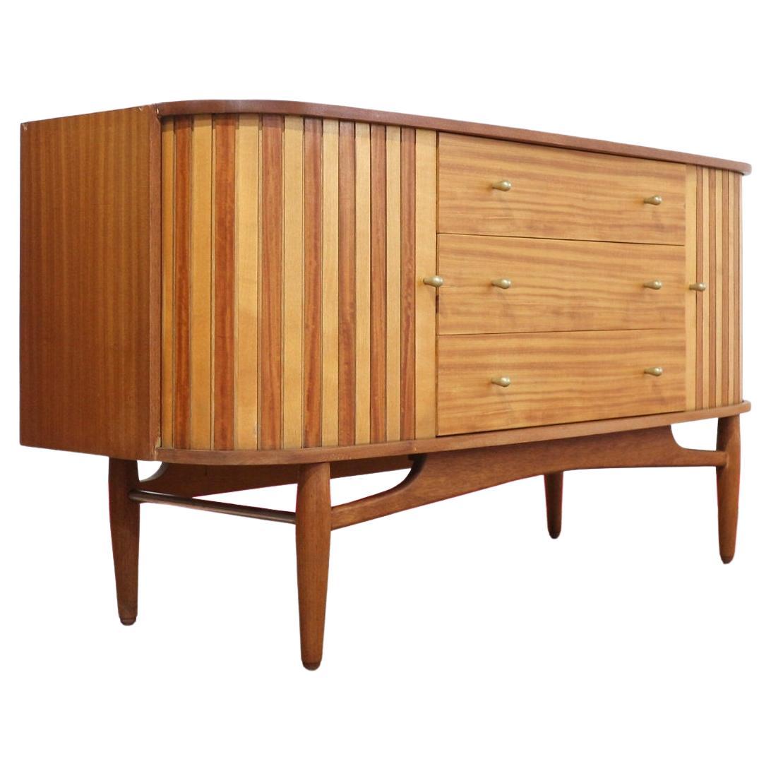 Mid century Modern Vintage Teck Tambour Door Credenza Sideboard by Austinsuite