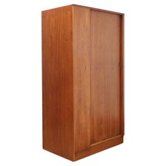 Mid Century Modern Teak Vintage Armoire Wardrobe by Austinsuite Tambour Door