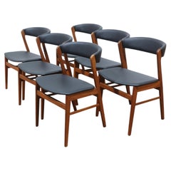6 sedie da pranzo danesi in teak vintage in stile Mid-Century Modern di Schionning & Elgaard