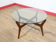 Mid Century Vintage Teak and Glass Lebus Coffee Table