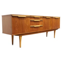 Mid Century Modern Vintage British Teak Sideboard Credenza by Stonehill