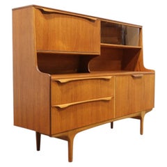 Mid Century Modern Vintage Teak British Tall Credenza Buffet by S Form