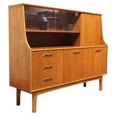 Mid Century Midern Vintage Teak British Jentique Tall Credenza Buffet