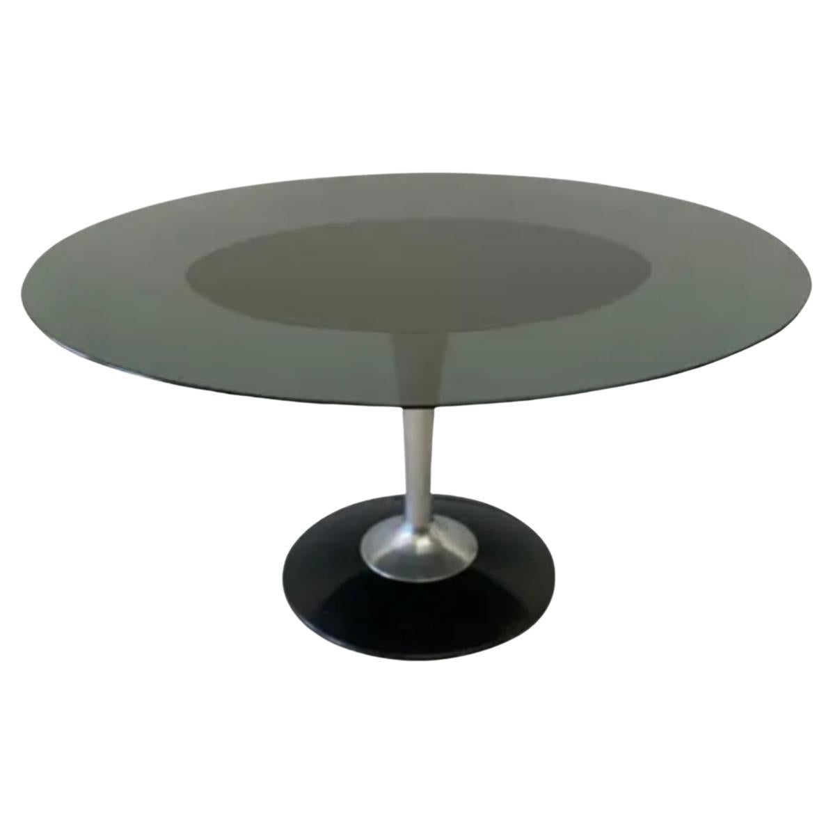 Chromecraft Smoked Glass and Lucite Oval Table (chairs already sold) For Sale