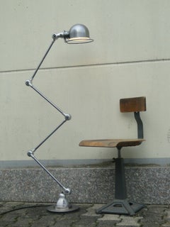 Vintage French Modernist Industrial Jielde 4 Arms Brushed floor Lamp 1950