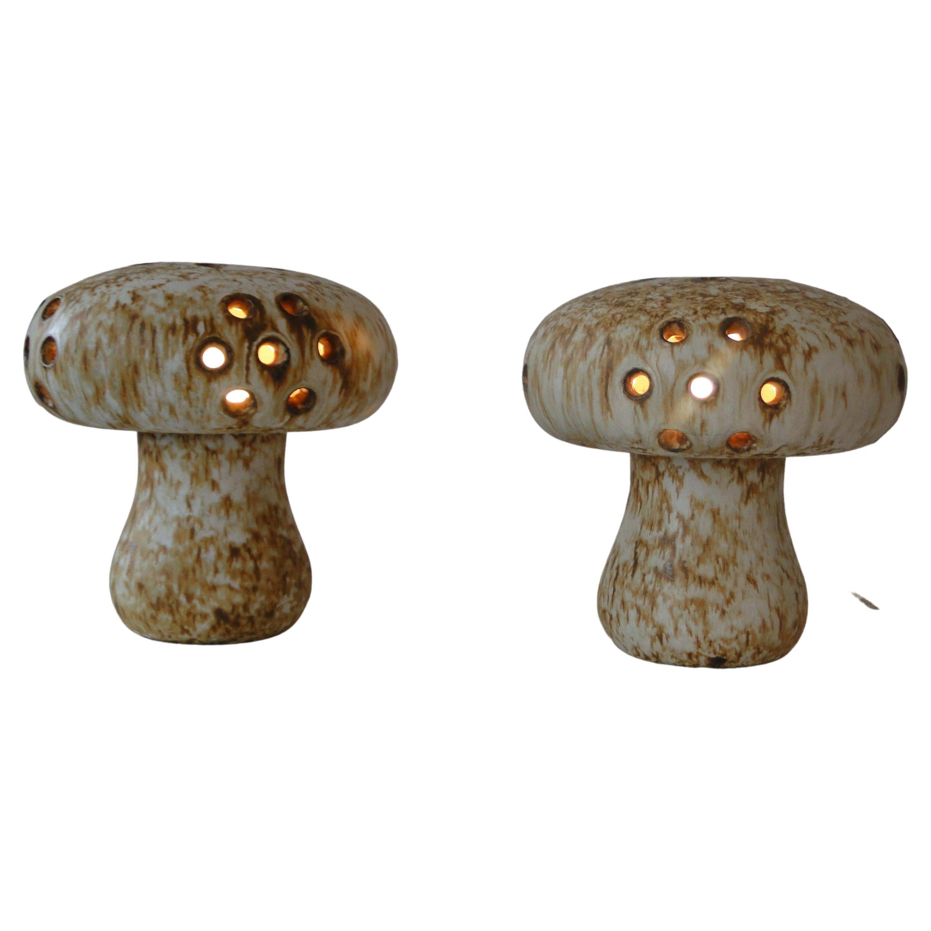Bruno Karlsson for Ego Pair of Vintage Mushroom Lamps 