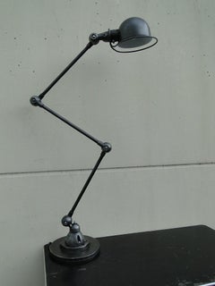 Vintage French Modernist Industrial Jielde 3 Arms graphite Reading Desk Lamp 50s