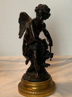 A rare and highly decorative pair of french patinated bronze sculpture