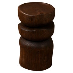 Contemporary Sculptural Wood Stool – Monolito Stool by Marcela Cure