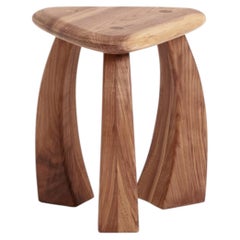 Arc de Stool '37, abstract stool Hand-Carved Oak, walnut