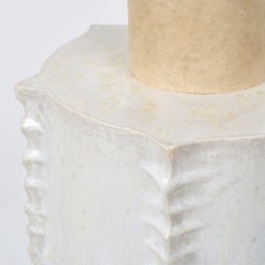 white Hand-made Ceramic Totem Table Light by Project 213A, textured detail