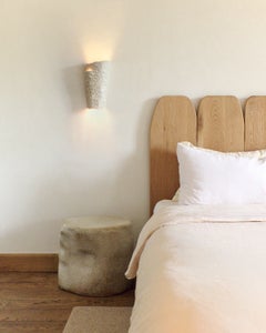 Casa handmade textured ceramic Wall Light white cream