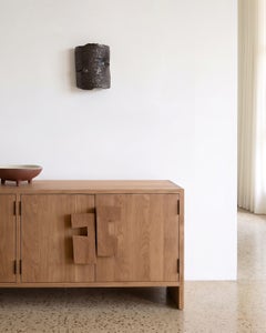 artisanal textured ceramic Casa Wall Light dark brown