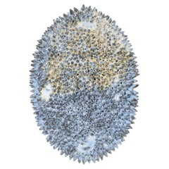 Handgefertigte „Appuntito“-Wanddekoration aus Keramik, Keramikspitzen in Blau, Schwarz und Weiß