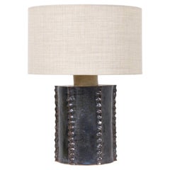 Totem ceramic Table Light texture edges cream shade black, dark grey