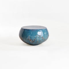 Ceramic Coffee Table Teal - handmade - glazed - artisanal - organic - sculptural