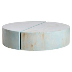 Ceramic Coffee Table (2 pieces) blue - handmade - glazed - sculptural