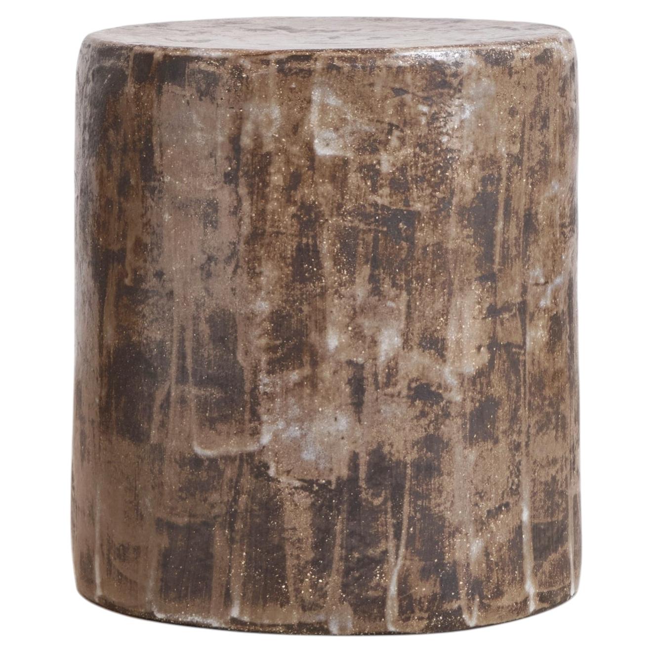 Ceramic Side Table - Powder brown - Handmade - glazed - nightstand - sculptural